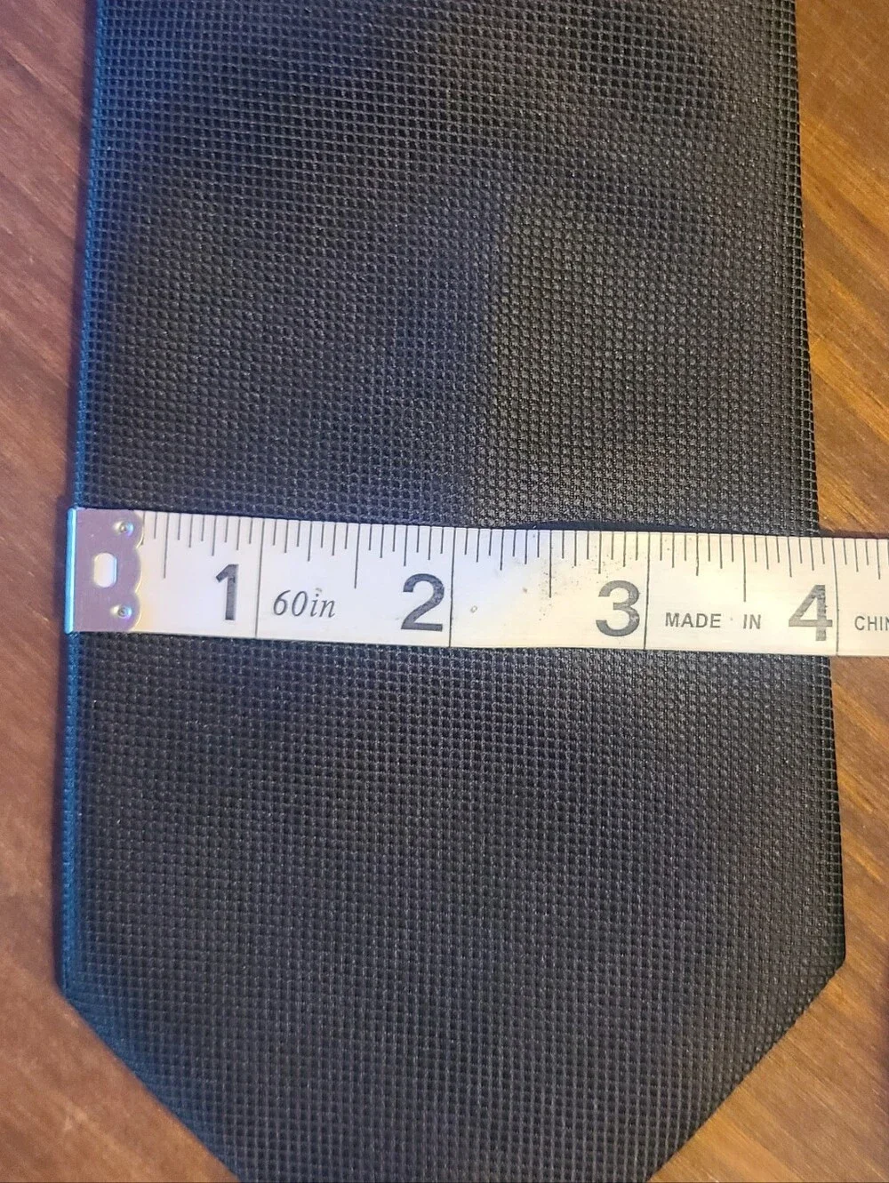 Hermes Black Woven Textured Silk Tie